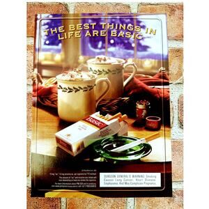 2001 Basic Cigarettes Ad -  Best things in life are Basic Hot Cocoa Vtg PRINT AD